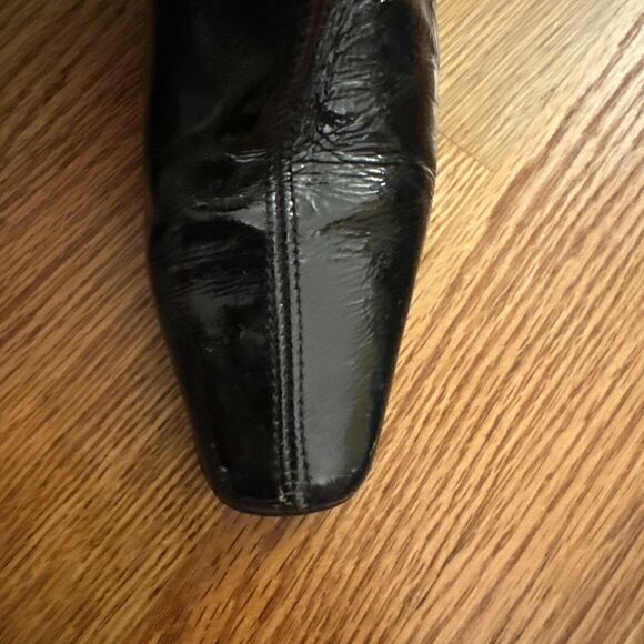 La Canadienne Womens 7 Boots Black Patent Leather 19168 Zip Mid Calf Square Toe - Picture 9 of 14